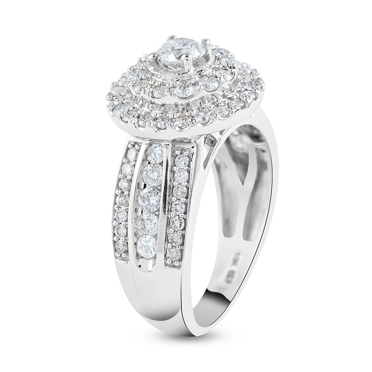 NY Closeout G-H I1-I2 Diamond 1.25 ctw Ring in 10K White Gold (Size 8.0) 5 Grams  image number 3