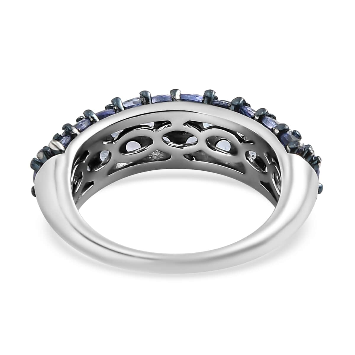 Tanzanite 3 Row Band Ring in Platinum Over Sterling Silver (Size 6.0) 2.15 ctw image number 4