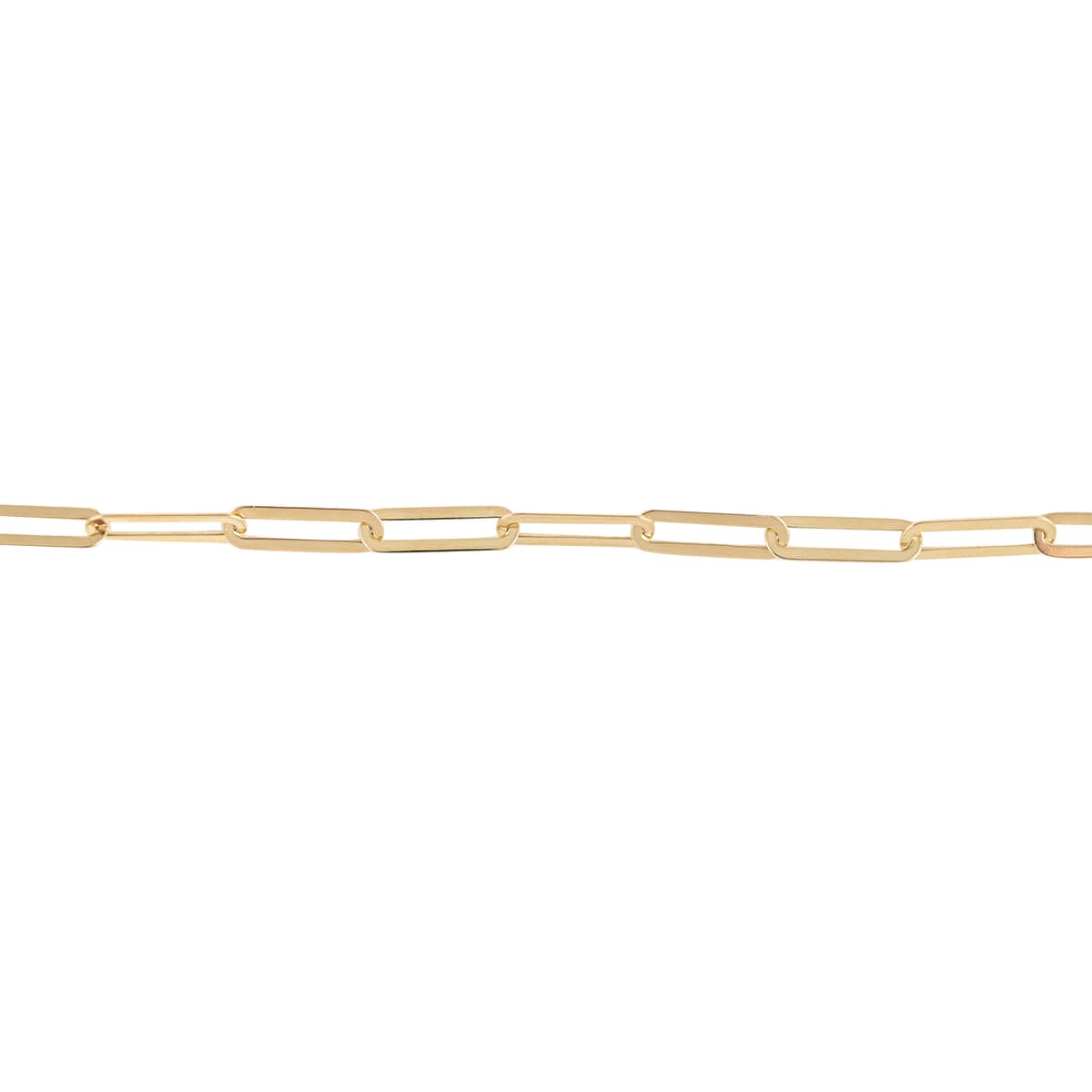California Closeout Deal Italian 14K Yellow Gold Crystal 2.98mm Paperclip Chain Bracelet (7.50 In) 3.1 Grams image number 2