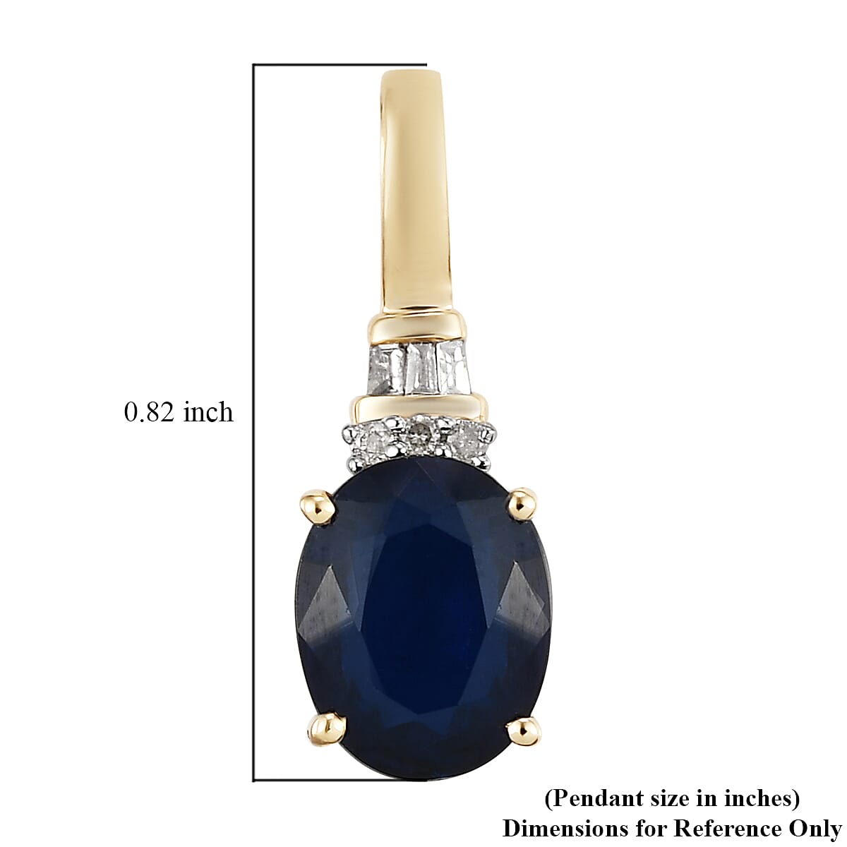 Luxoro 10K Yellow Gold AAA Tanzanian Blue Spinel (DF) and Diamond Pendant 2.35 ctw