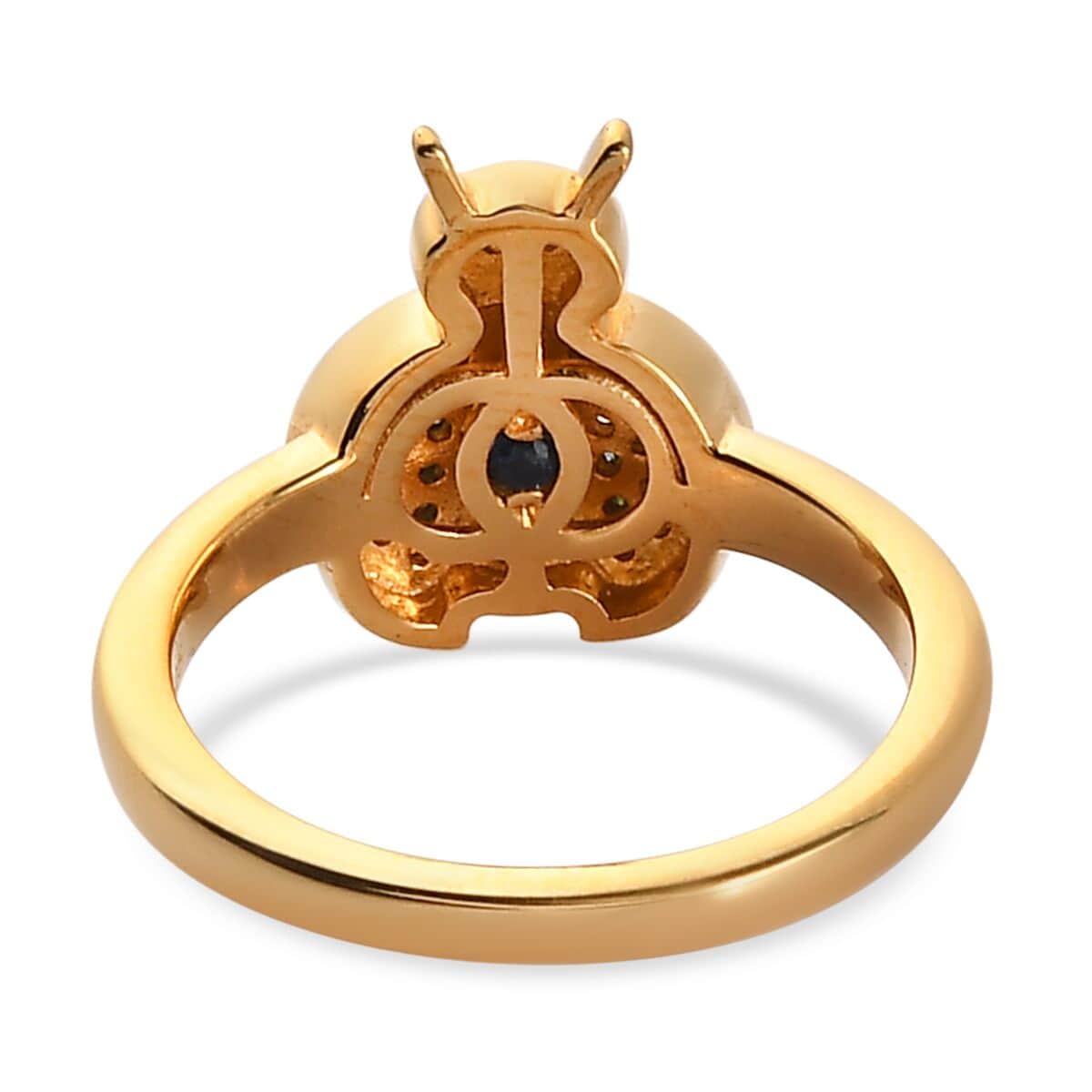 GP Italian Garden Collection Multi Diamond Ladybug Ring , Mutli Diamond Ring , Vermeil Yellow Gold Over Sterling Silver Ring 0.20 ctw image number 4