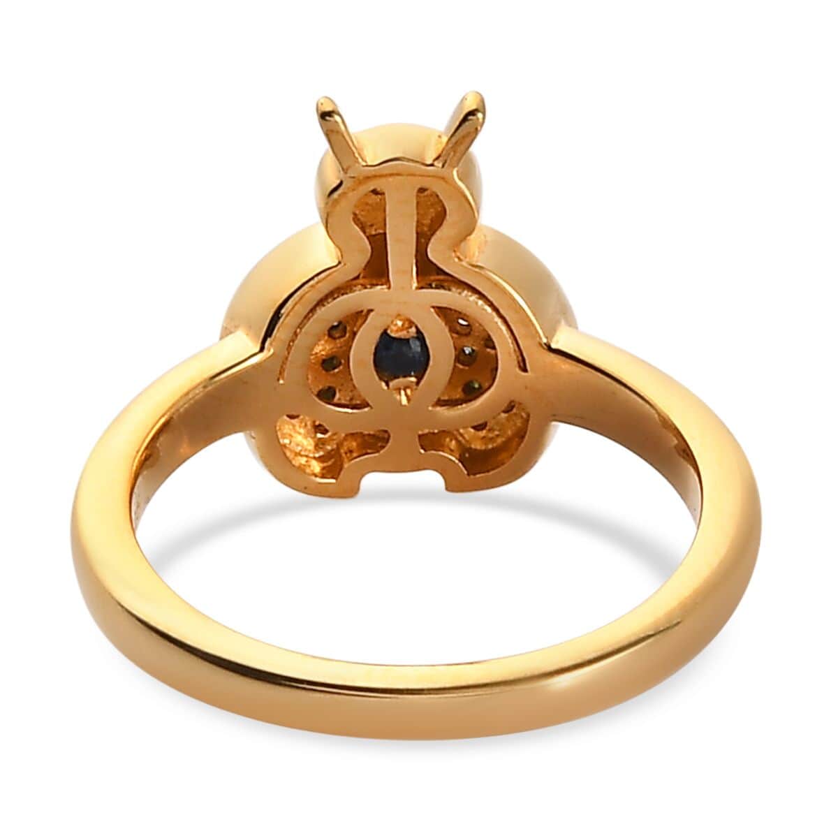 GP Italian Garden Collection Multi Diamond Ladybug Ring, Mutli Diamond Ring, Vermeil Yellow Gold Over Sterling Silver Ring 0.20 ctw image number 4