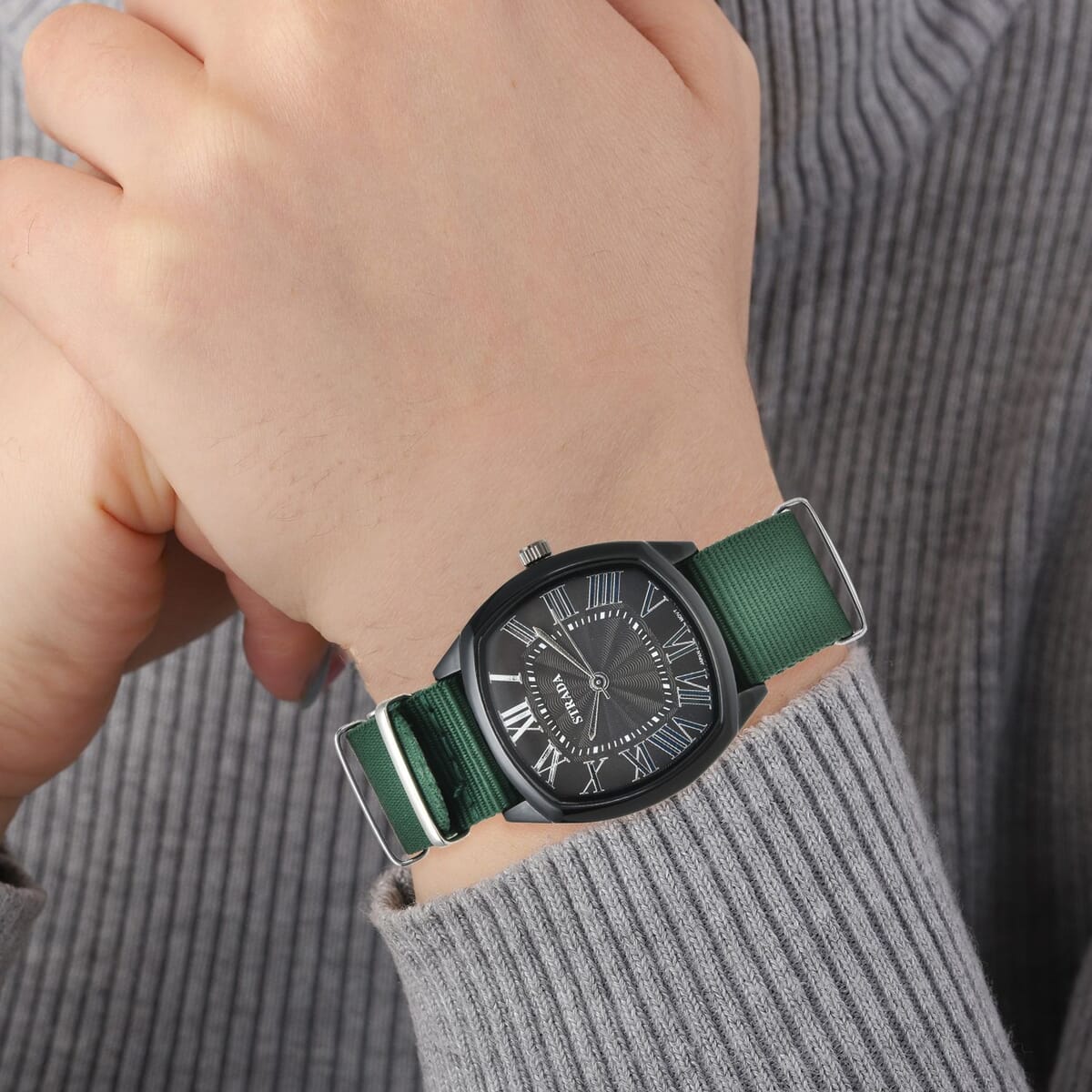 Strada Japanese Movement Watch with Green Nylon Strap (41.40x39.88mm) (5.25-7.75 In) image number 2