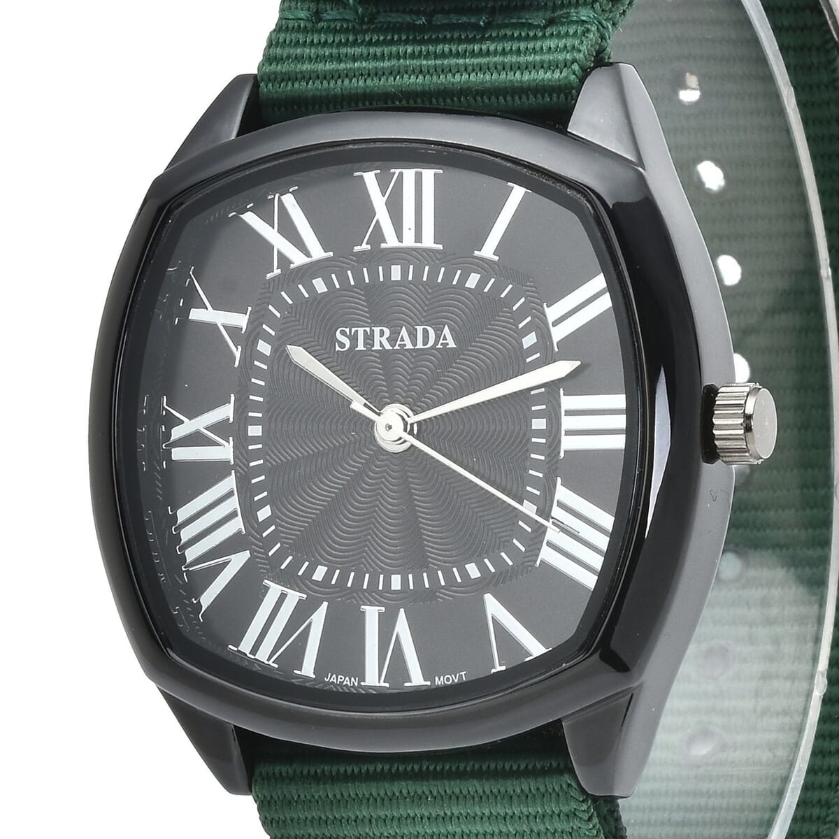 Strada Japanese Movement Watch with Green Nylon Strap (41.40x39.88mm) (5.25-7.75 In) image number 3