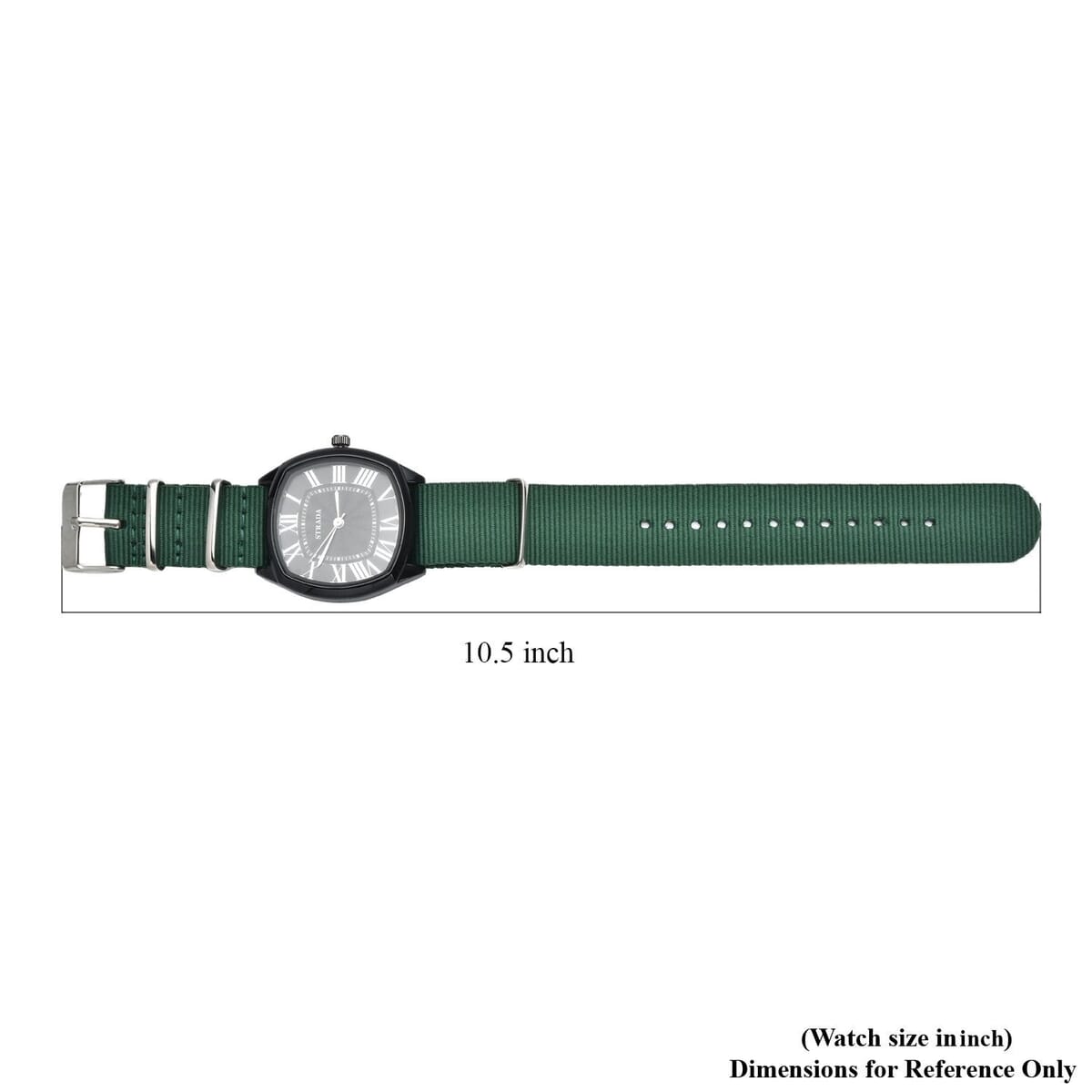 Strada Japanese Movement Watch with Green Nylon Strap (41.40x39.88mm) (5.25-7.75 In) image number 6
