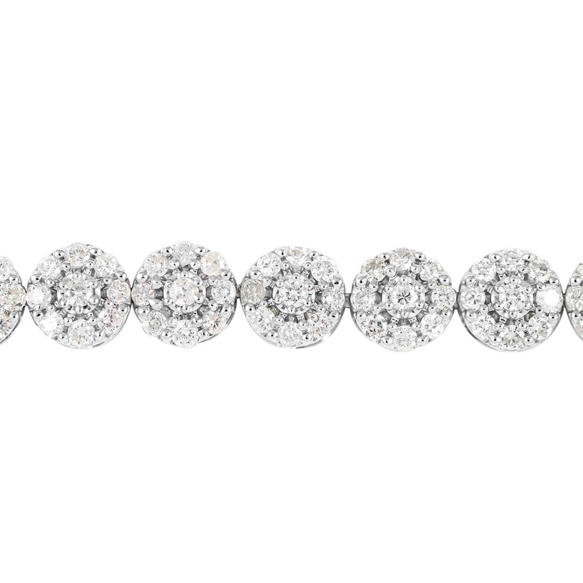 NY Closeout 14K White Gold Diamond G-H I1 Bracelet (7.50 In) 18 Grams 5.00 ctw image number 2