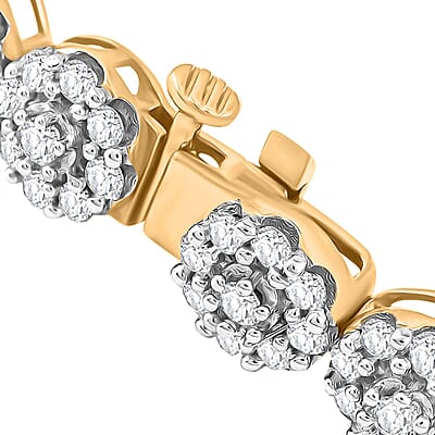 14K Yellow Gold Diamond G-H I1 Bracelet (7.50 In) 18 Grams 5.00 ctw