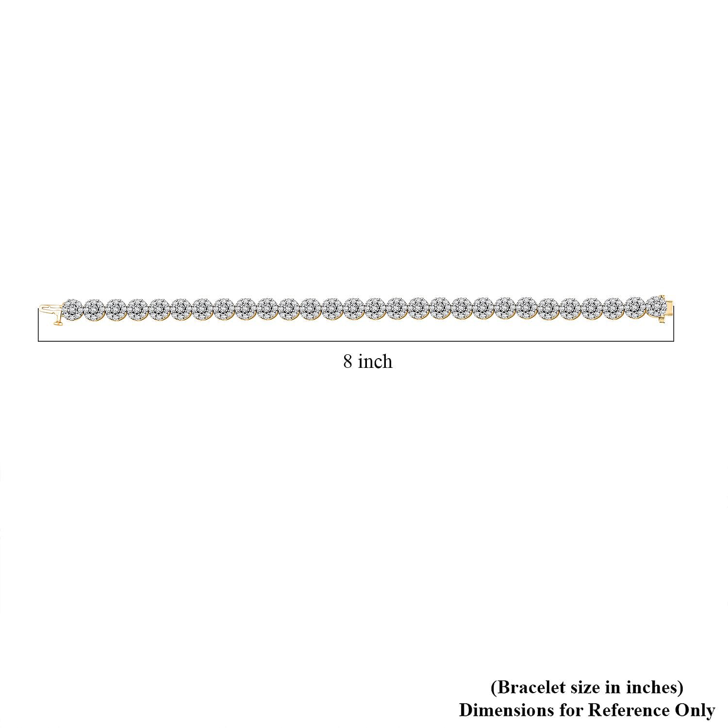 14K Yellow Gold Diamond G-H I1 Bracelet (7.50 In) 18 Grams 5.00 ctw