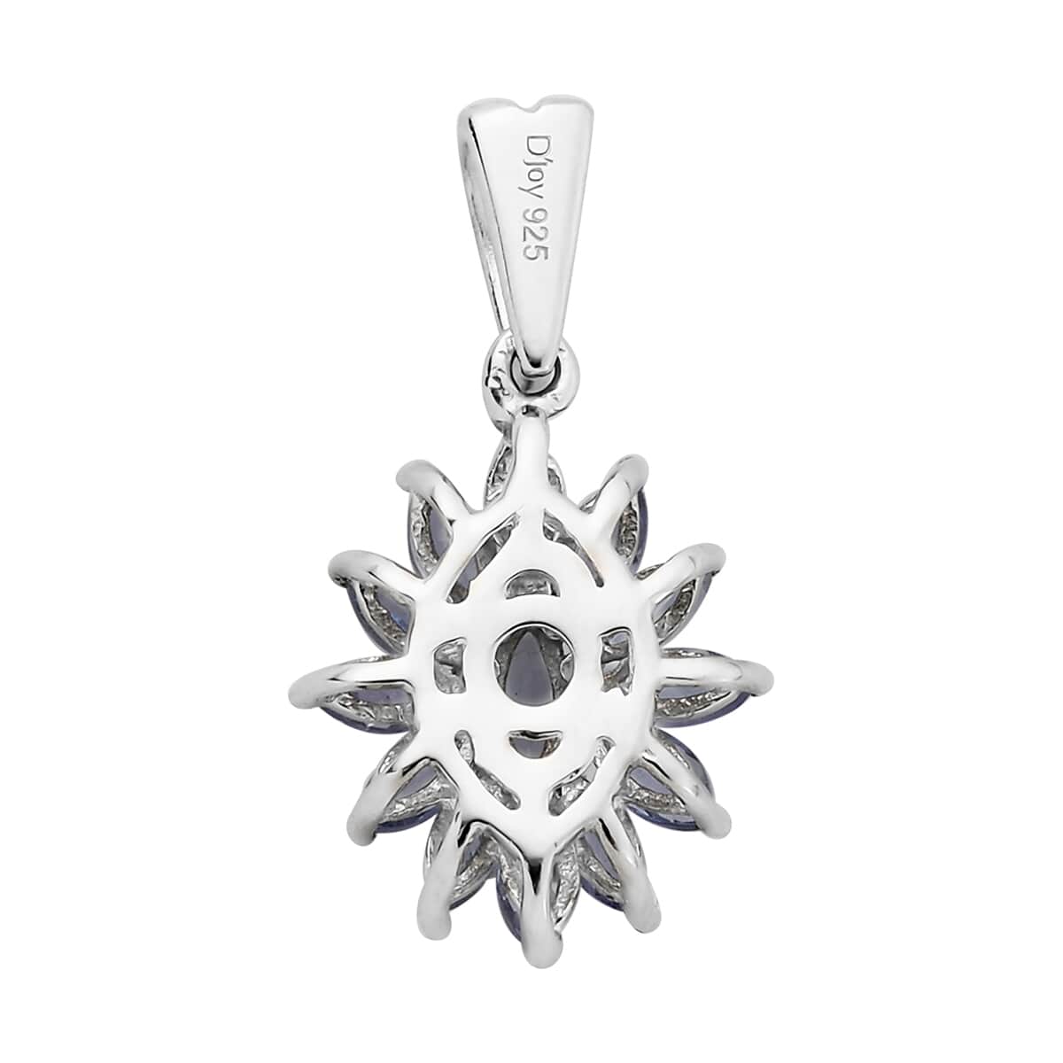 Tanzanite Floral Pendant in Platinum Over Sterling Silver 1.15 ctw image number 3