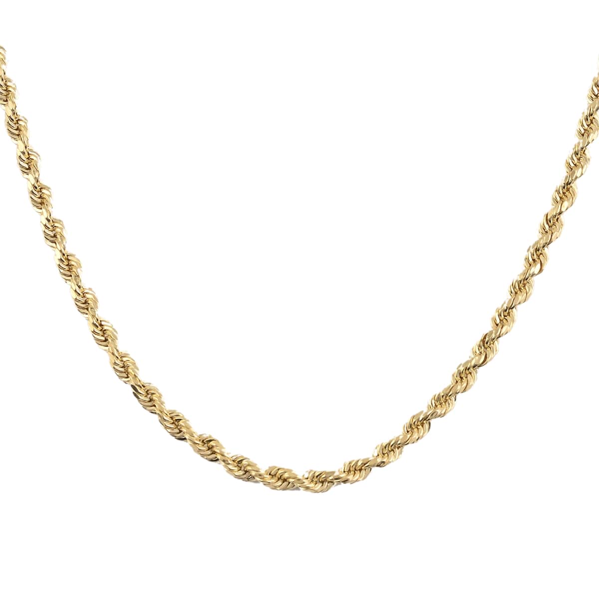 Italian 14K Yellow Gold 3.5mm Diamond-Cut Rope Necklace 24 Inches 8.40 Grams image number 0