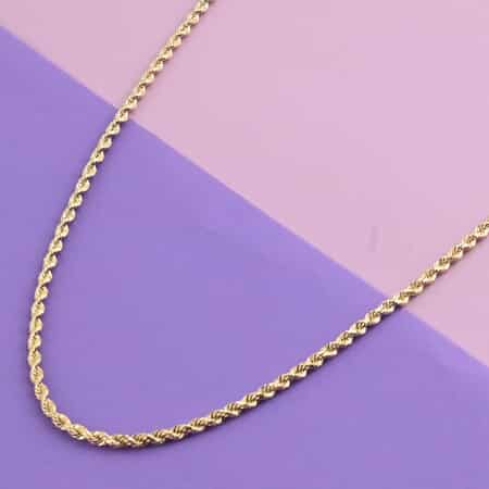 Italian 14K Yellow Gold 3.5mm Diamond-Cut Rope Necklace 24 Inches 8.40 Grams image number 1