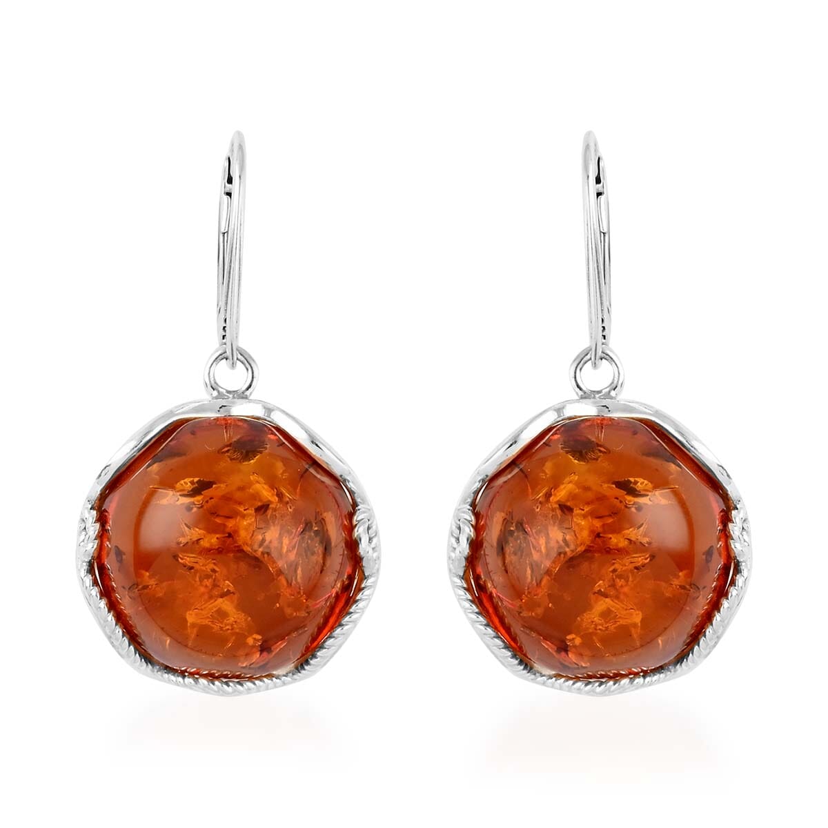 Baltic Amber Round Earrings Baltic Amber Round Earrings
