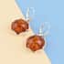 Baltic Amber Round Dangle Earrings in Sterling Silver 12.7 Grams image number 1