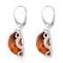 Baltic Amber Round Dangle Earrings in Sterling Silver 12.7 Grams image number 3