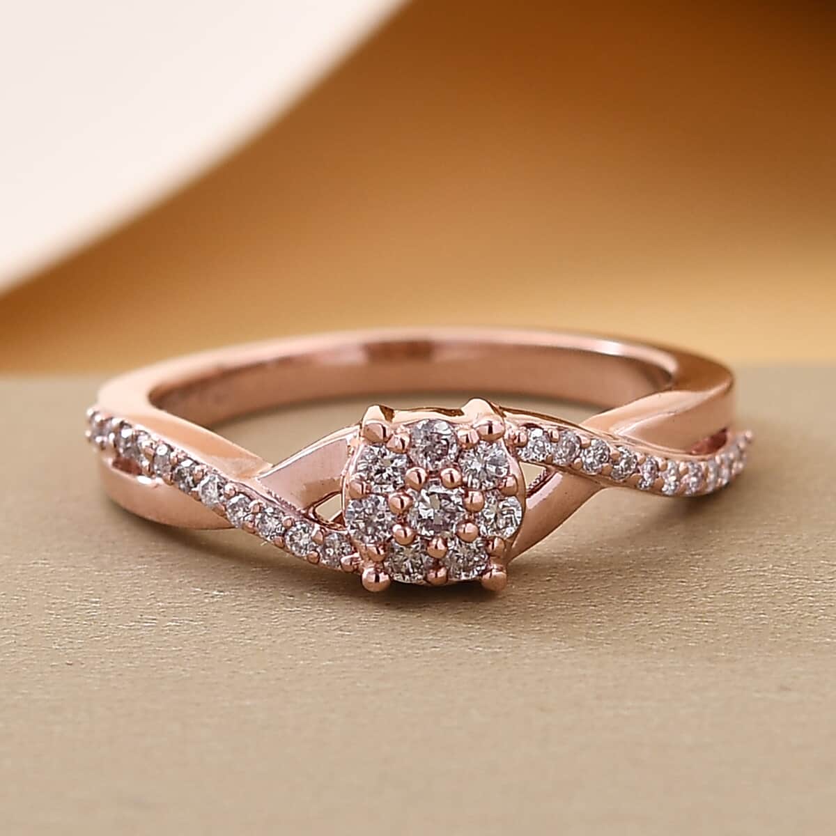 Natural Pink Diamond I3 Infinity Shank Ring in Vermeil Rose Gold Over Sterling Silver 0.25 ctw image number 1