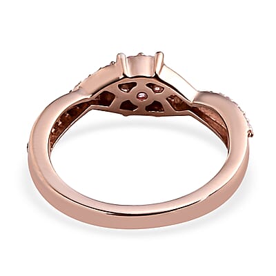 Natural Pink Diamond I3 Infinity Shank Ring in Vermeil Rose Gold Over Sterling Silver (Size 7.0) 0.25 ctw
