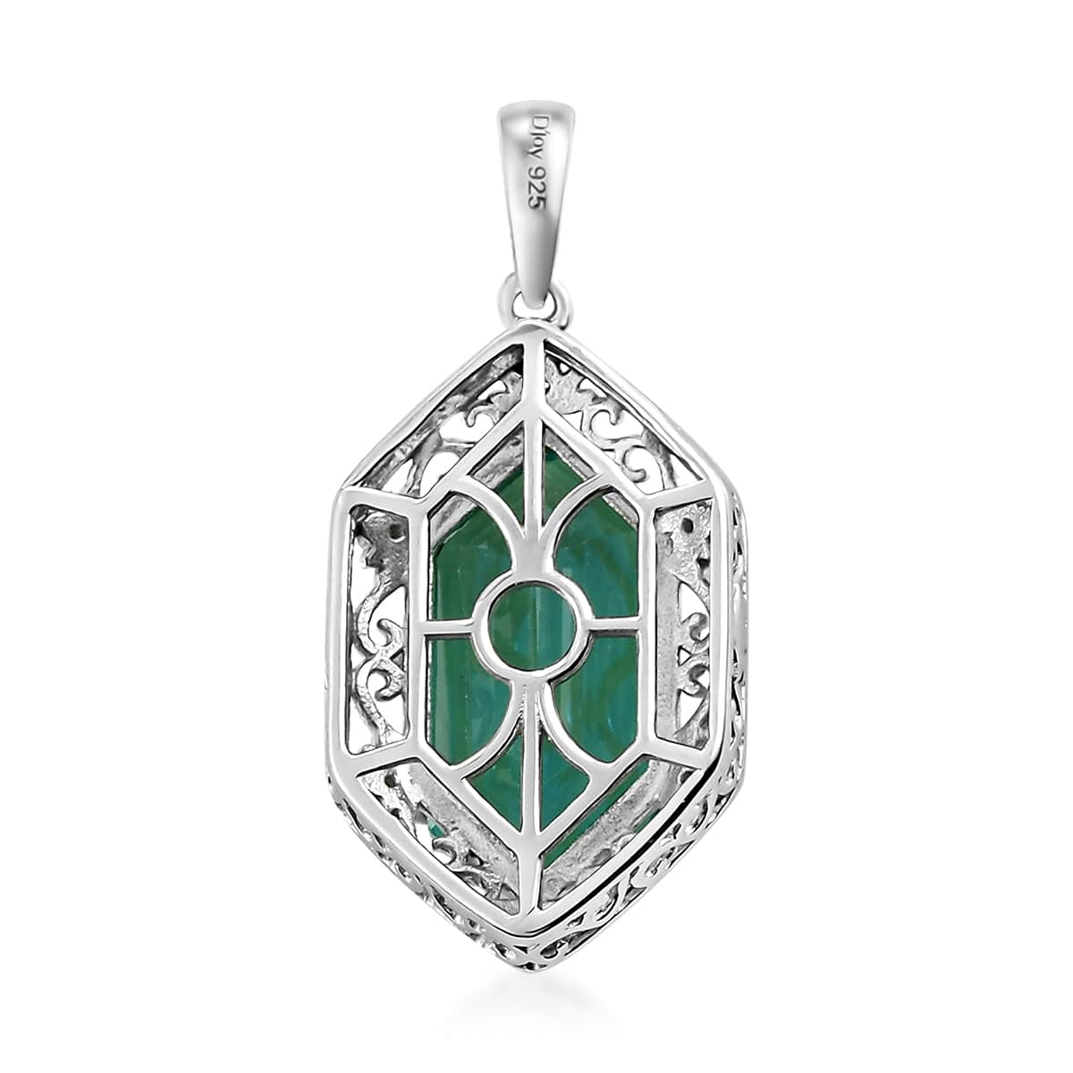 Peacock Quartz and Natural White Zircon Pendant in Platinum Over Sterling Silver 10.50 ctw image number 3