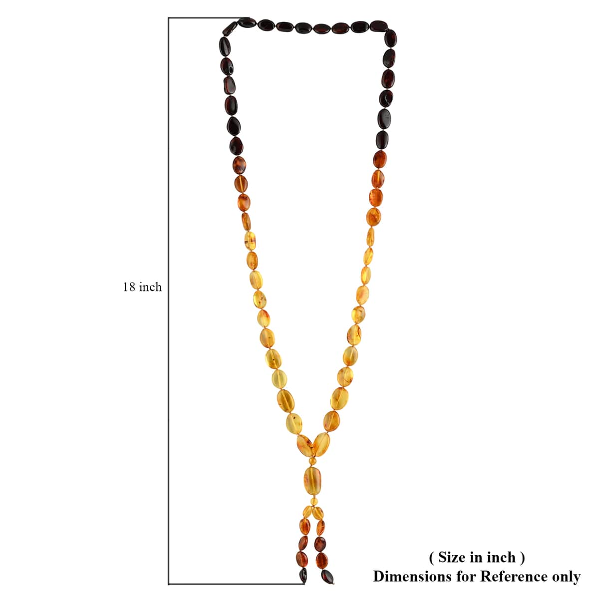 Multi Color Amber Beaded Tassel Necklace 34 Inches image number 4