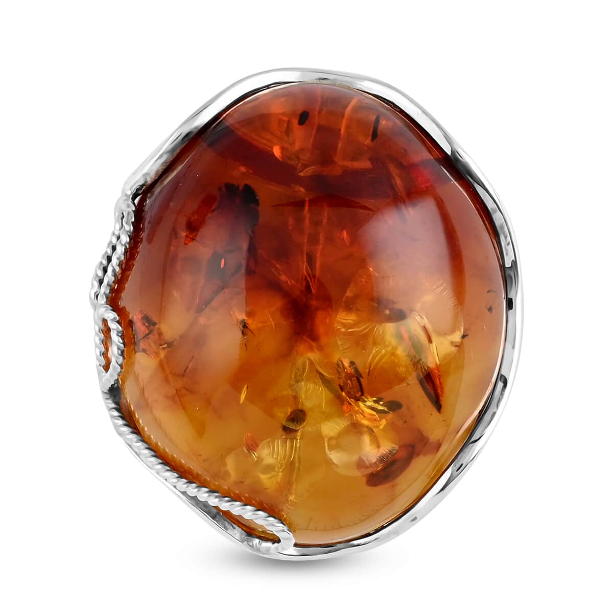 Baltic Amber Free Shape Multi Use Brooch in Sterling Silver 15.9 Grams image number 0