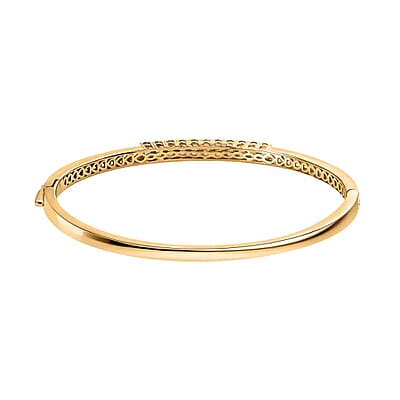 Karis Madagascar Paraiba Apatite Bangle Bracelet , Apatite Bangle ,18K Yellow Gold Plated Bracelet (6.50 In) 2.75 ctw