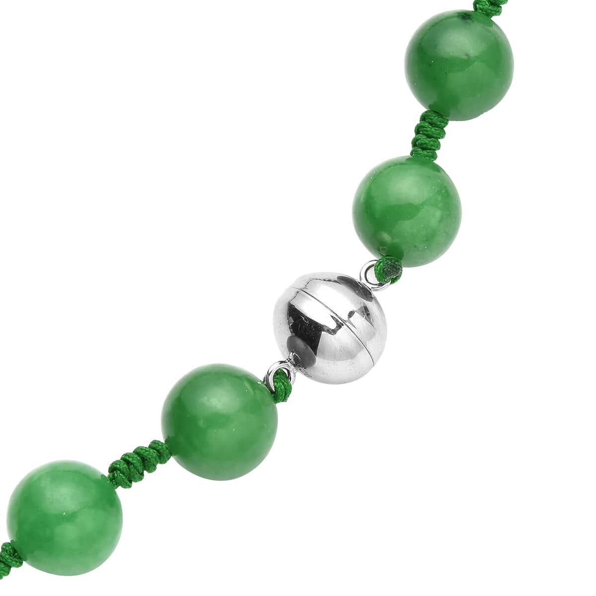 Green Jade Horse Carved Beaded Necklace 20 Inches in Rhodium Over Sterling Silver 602.50 ctw image number 4