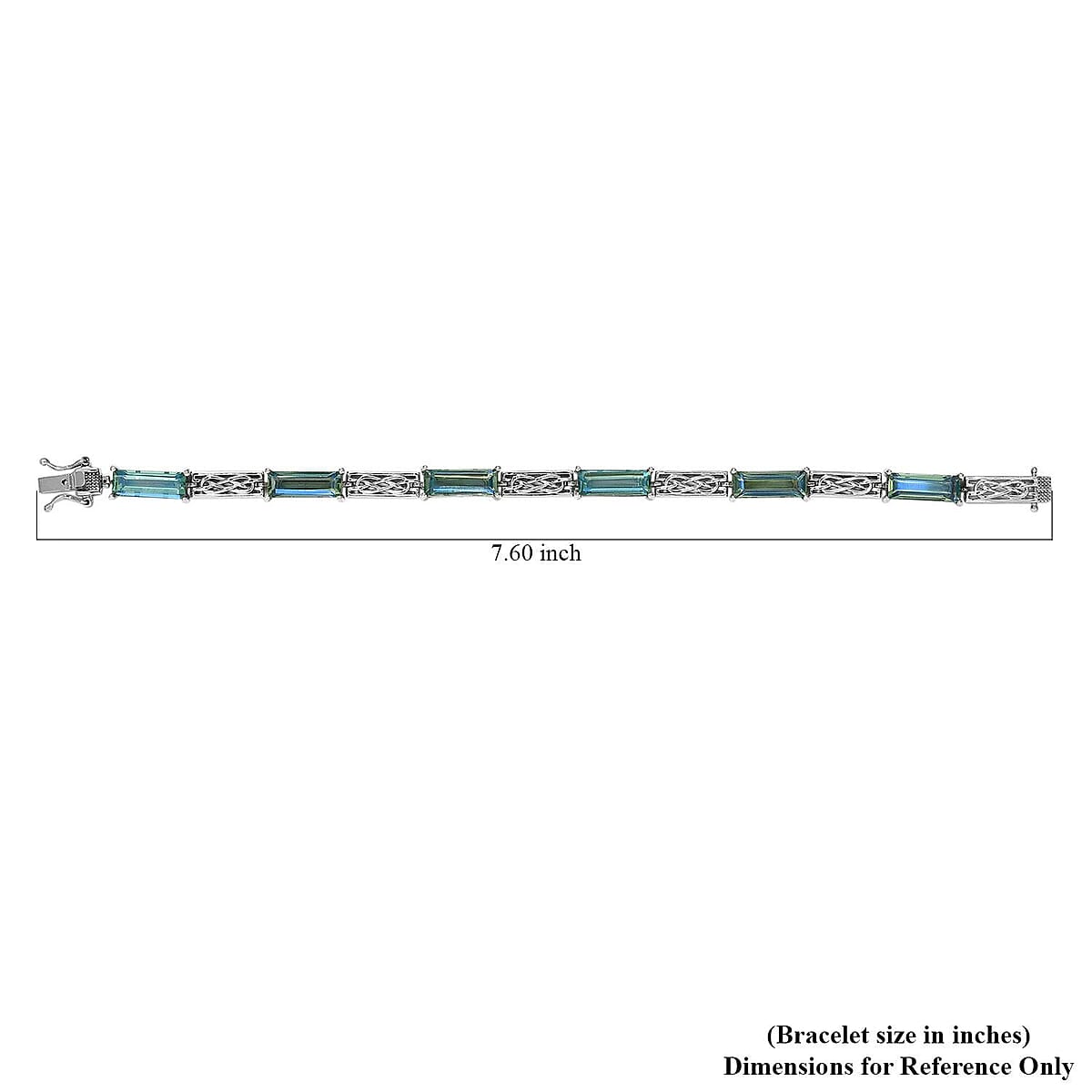 Peacock Quartz Bracelet in Platinum Over Sterling Silver (7.25 In) 11 Grams 16.20 ctw image number 4