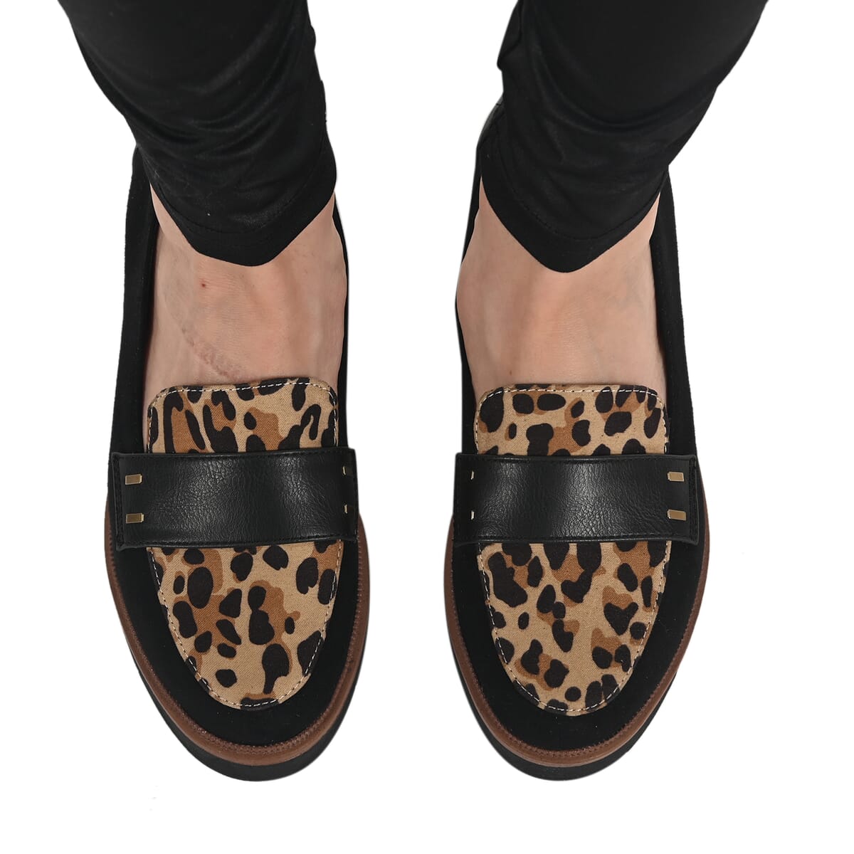 dr scholl's elegant loafer leopard