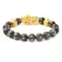 Feng Shui Pixiu Charm Sodalite Carved Beads Stretch Bracelet in Goldtone, Stretchable Bracelet, Good Luck Birthday Gift t (6.50 In) 146.50 ctw image number 4