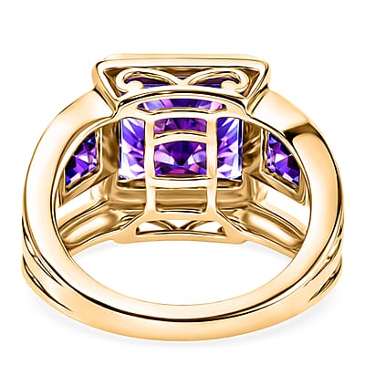 Lusaka Amethyst 4.00 ctw Ring in 14K Yellow Gold Over Sterling Silver (Size 5.5)