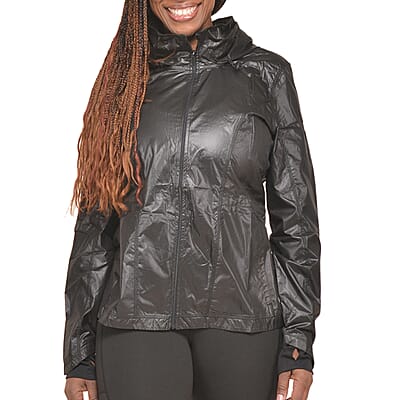 Layer8 Black Hooded Windbreaker - Large