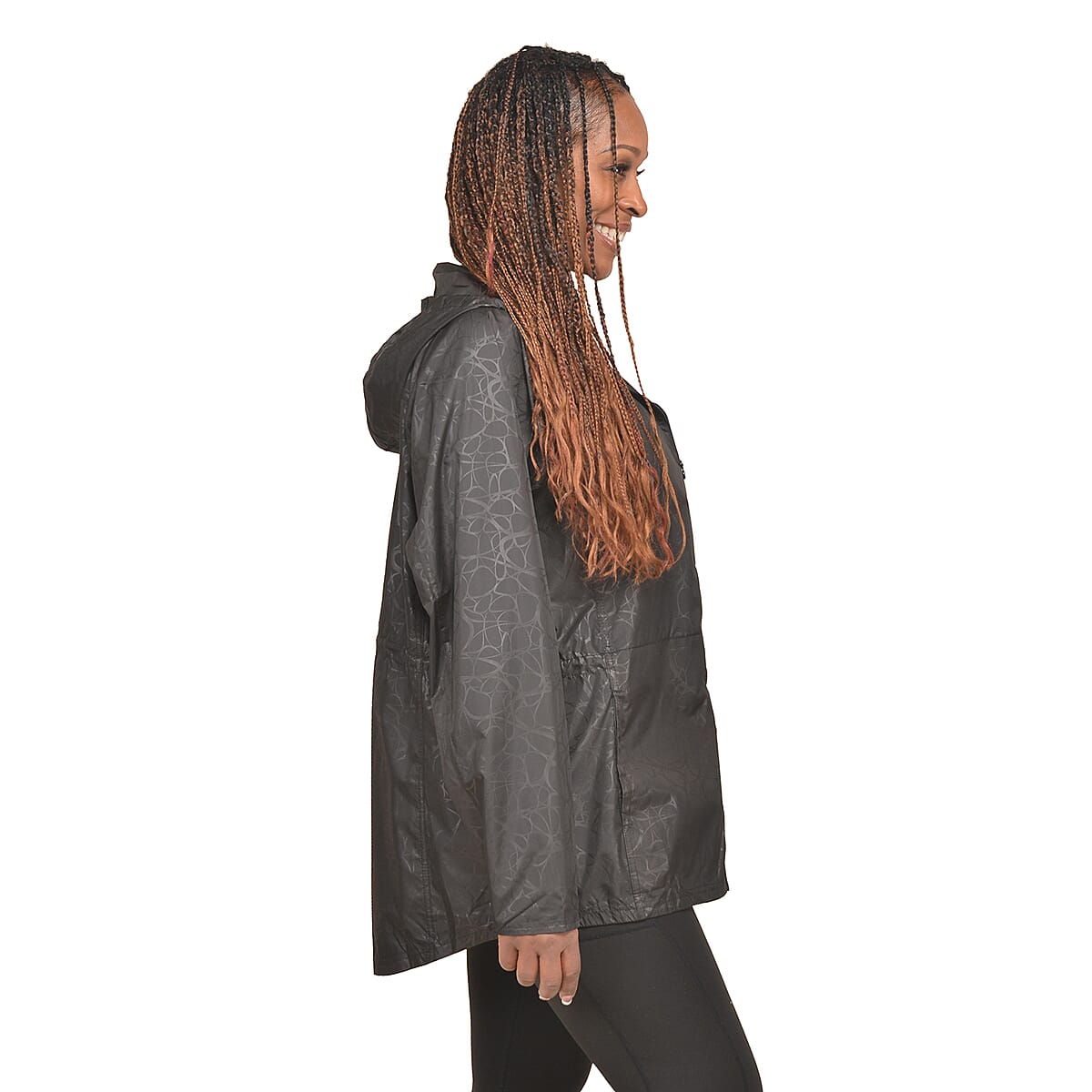 LAYER8 Polyester Black Hooded Windbreaker - XXL image number 2
