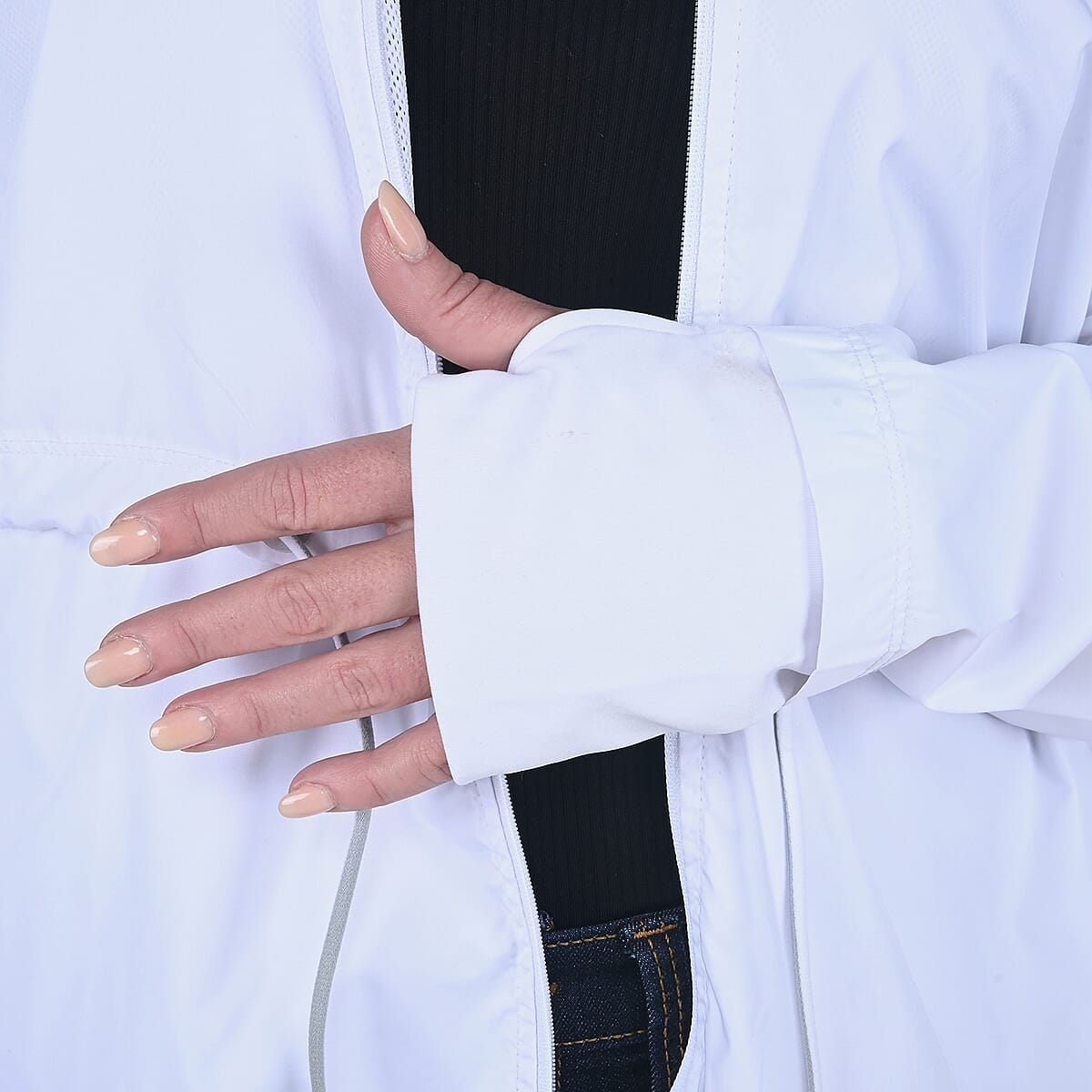 LAYER8 White Hooded Windbreaker - 2X image number 3