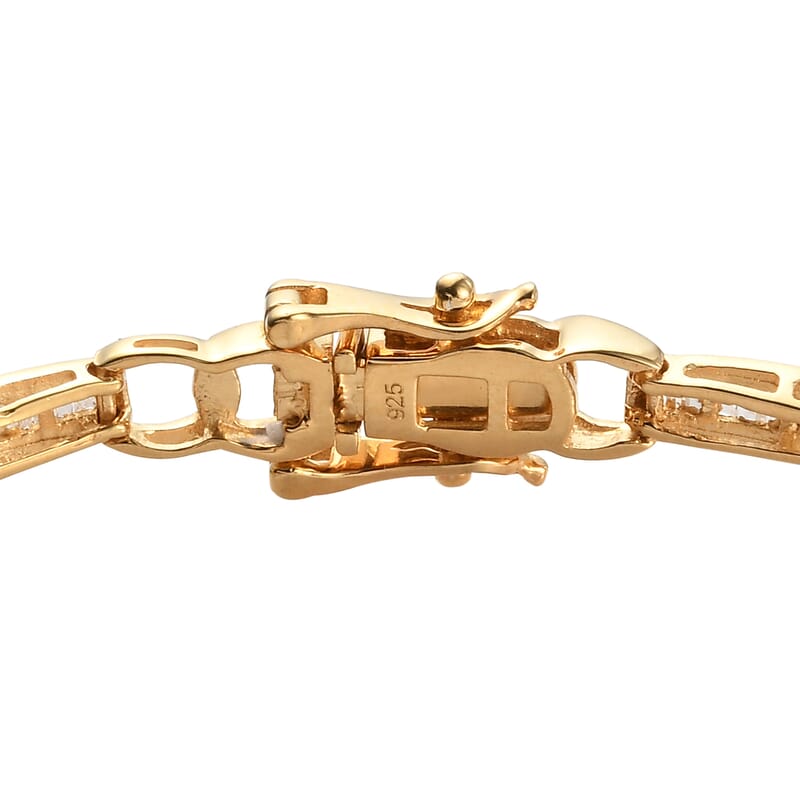 White Diamond 1.00 ctw Bracelet in 18K Vermeil Yellow Gold Over Sterling Silver (8.0 In)