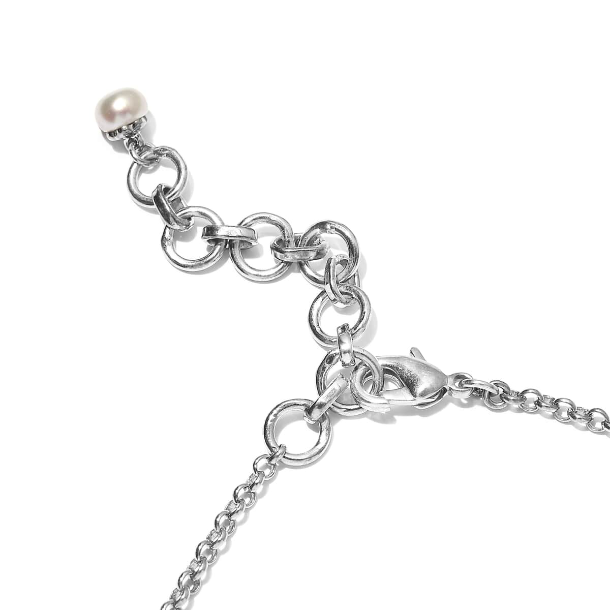 Karis Freshwater Pearl Anklet with Charm in Platinum Bond image number 3