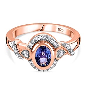 Tanzanite and Multi Gemstone 3.67 ctw Ring in Vermeil RG Over Sterling Silver (Size 11.5)