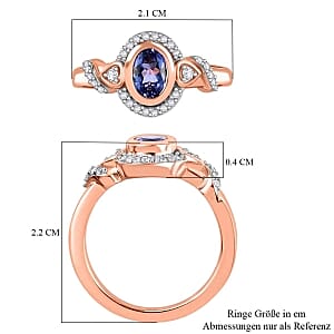 Tanzanite and Multi Gemstone 3.67 ctw Ring in Vermeil RG Over Sterling Silver (Size 11.5)