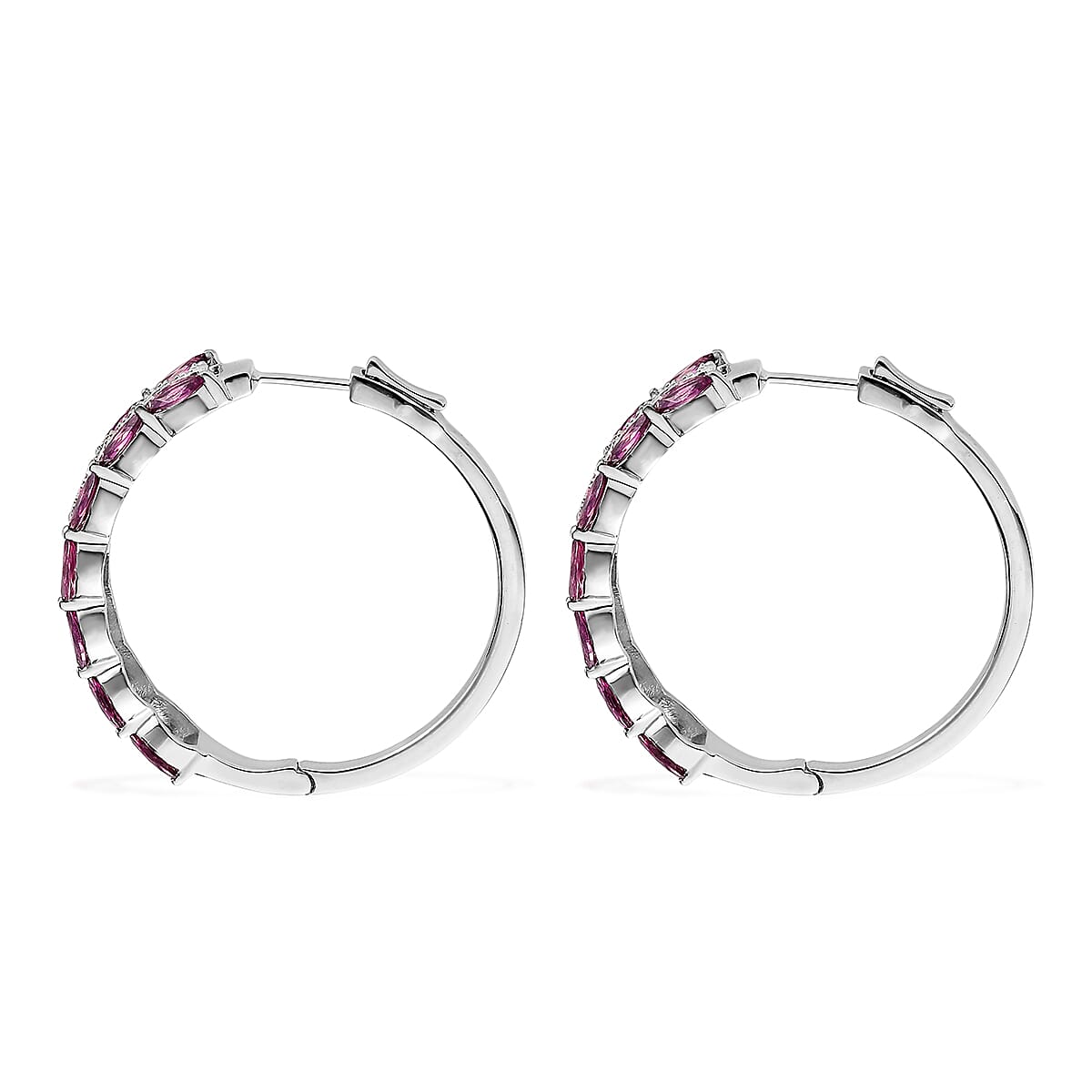Premium Orissa Rhodolite Garnet 8.70 ctw Earrings in Platinum Over Sterling Silver image number 3