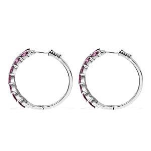 Premium Orissa Rhodolite Garnet 8.70 ctw Earrings in Platinum Over Sterling Silver