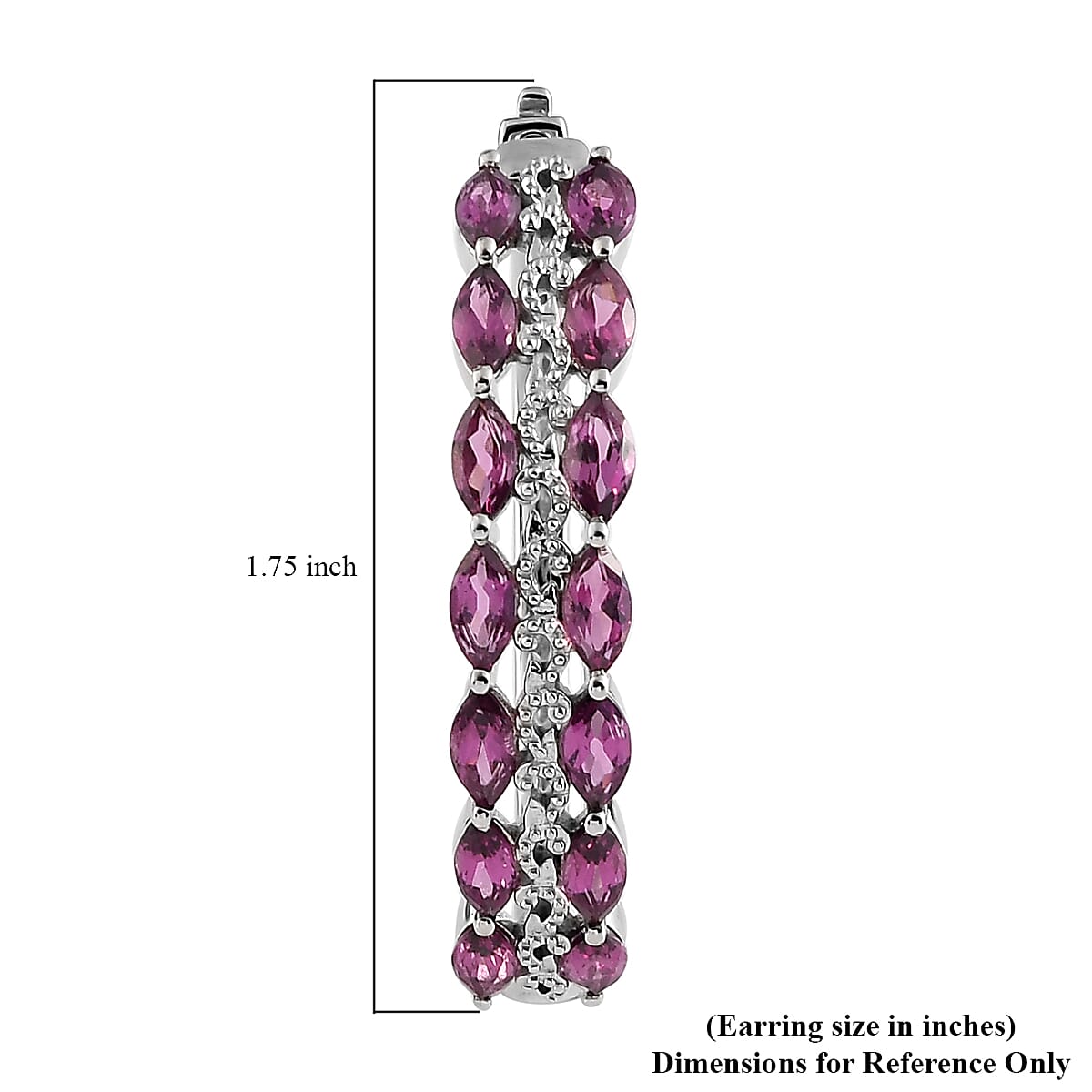 Premium Orissa Rhodolite Garnet 8.70 ctw Earrings in Platinum Over Sterling Silver
