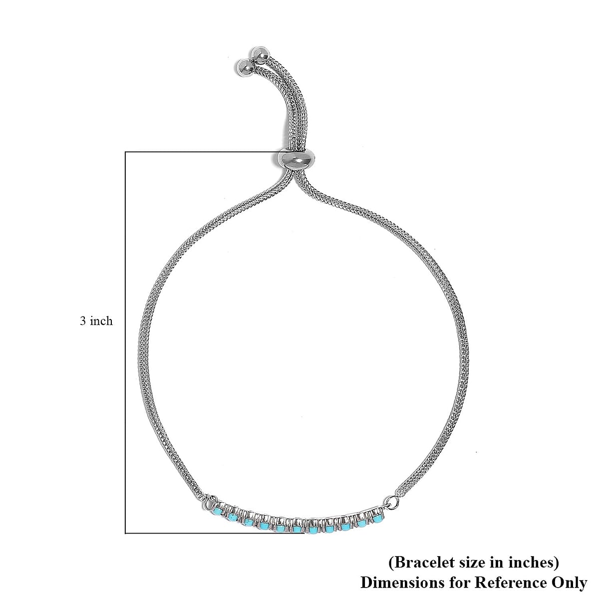 Sleeping Beauty Turquoise Bolo Bracelet in Stainless Steel 1.25 ctw image number 4
