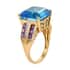 Caribbean Quartz and Multi Gemstone Ring in Vermeil Yellow Gold Over Sterling Silver (Size 7.0) 14.40 ctw image number 3
