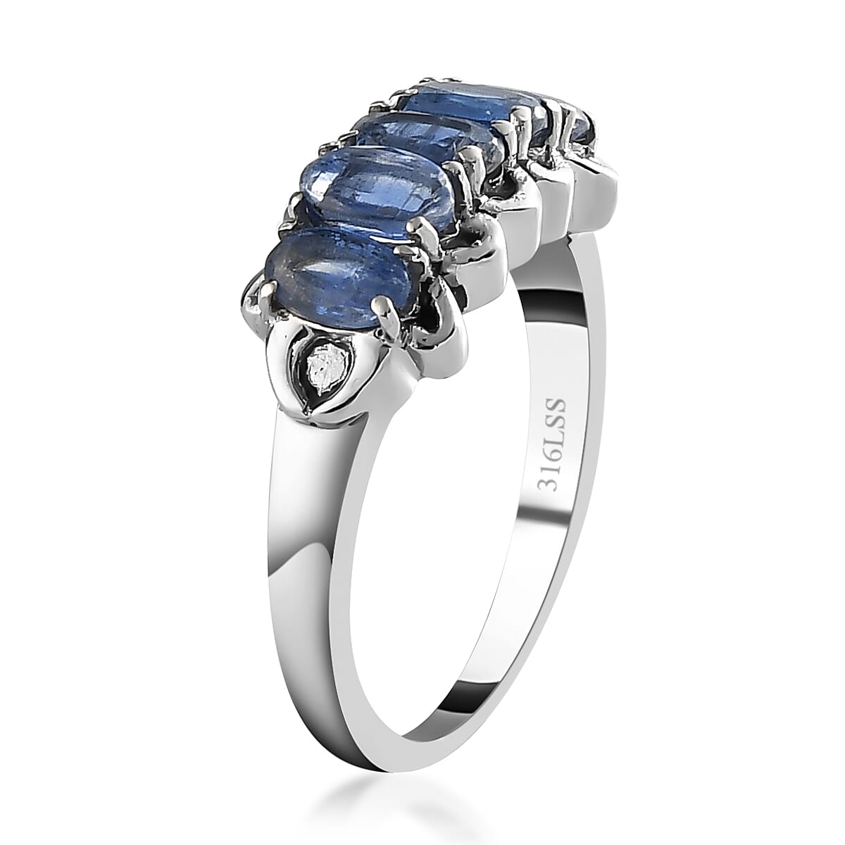 Kashmir Kyanite 5 Stone Ring in Stainless Steel (Size 7.0) 1.50 ctw image number 3