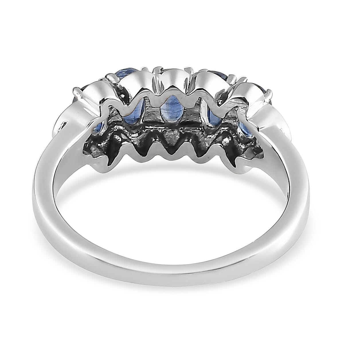 Kashmir Kyanite 5 Stone Ring in Stainless Steel (Size 7.0) 1.50 ctw image number 4