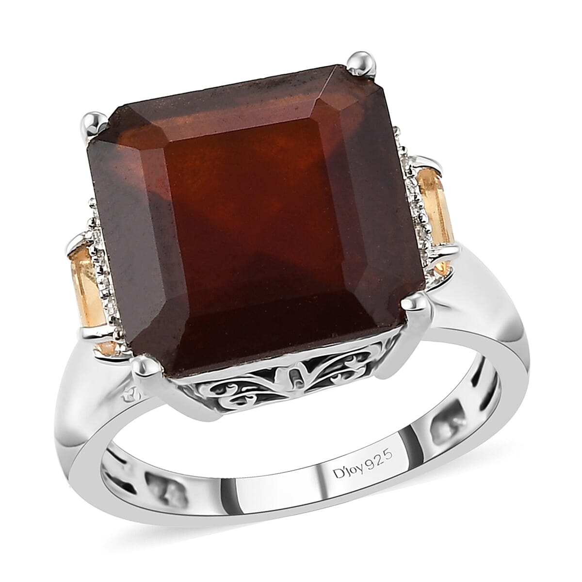 Ratnapura Hessonite Garnet and Multi Gemstone Ring in Platinum Over Sterling Silver (Size 10.0) 8.00 ctw image number 0