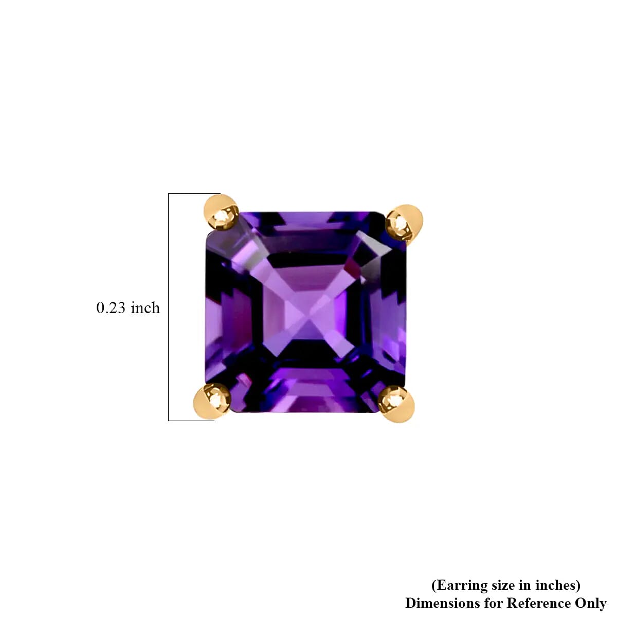 Luxoro 10K Yellow Gold Premium Moroccan Amethyst 1.25 ctw Solitaire Earrings, Gold Stud Earrings|Wedding Gifts For Her image number 6