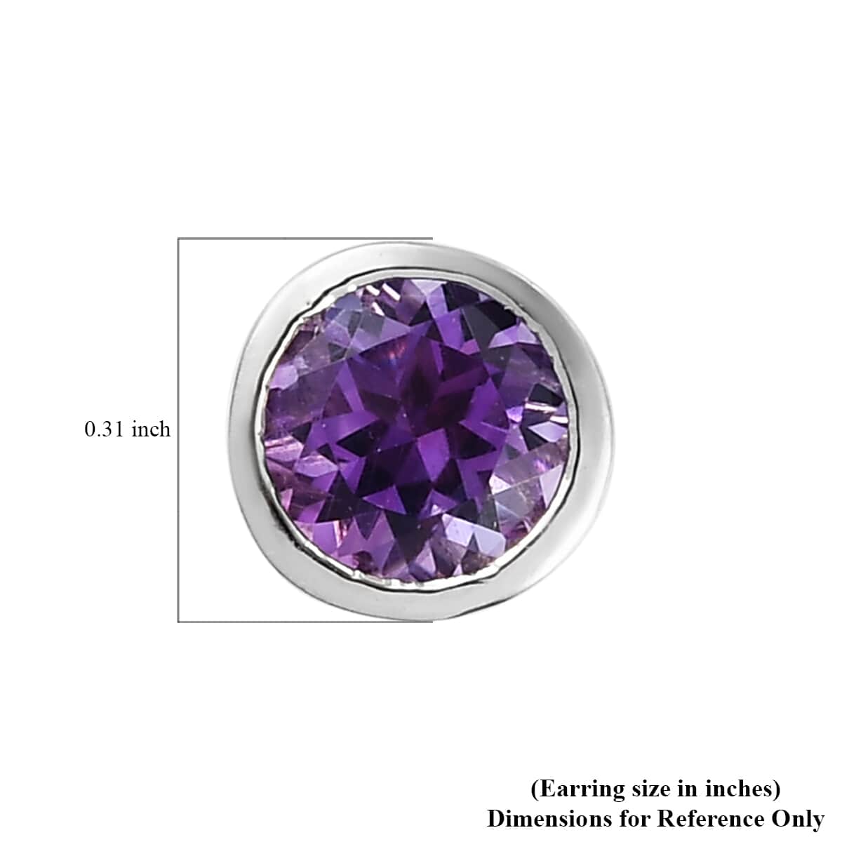 Moroccan Amethyst Solitaire Stud Earrings in Platinum Over Sterling Silver 1.60 ctw image number 4