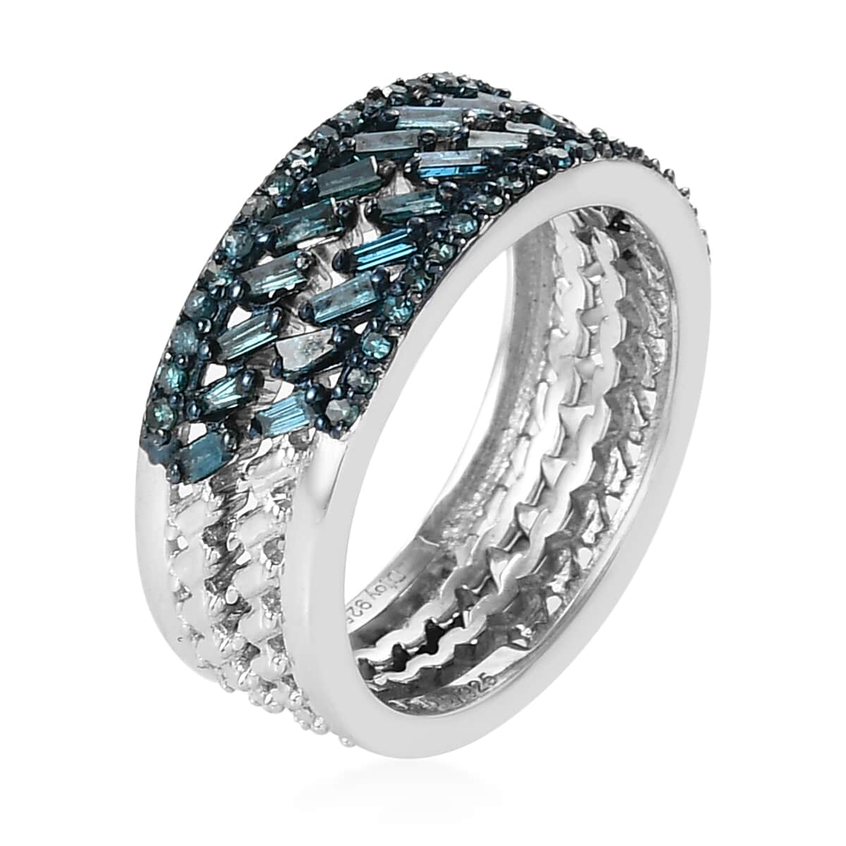 11th-may-tlv-diamond-stackable-band-ring-in-platinum-over-sterling-silver-size-11.0-0.50-ctw image number 4