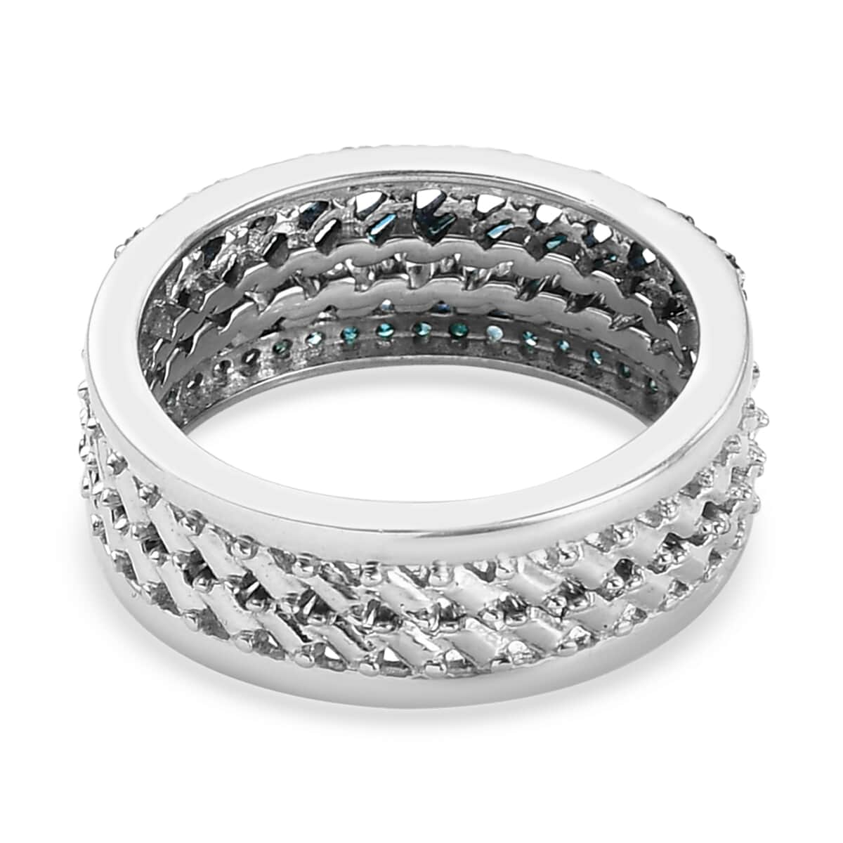 11th-may-tlv-diamond-stackable-band-ring-in-platinum-over-sterling-silver-size-11.0-0.50-ctw image number 5
