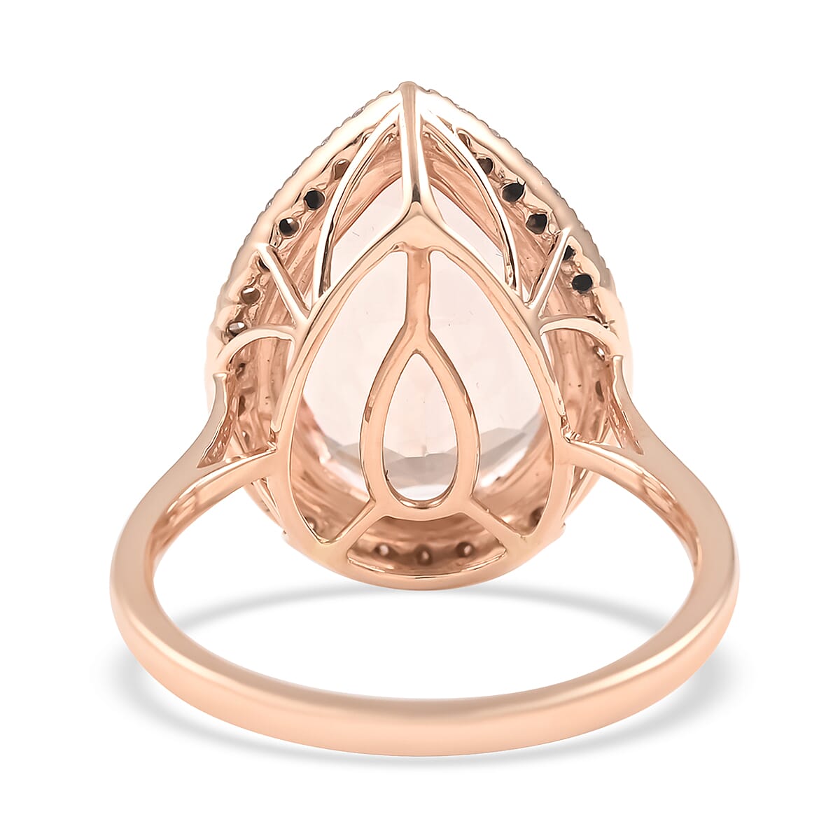 Iliana 18K Rose Gold AAA Marropino Morganite and G-H SI Diamond Ring (Size 9.5) 4.90 Grams 9.20 ctw image number 4
