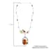 Multi Color Amber Abstract Floral Station Choker Necklace with Extender 18-20 Inches in Sterling Silver 51 Grams image number 4